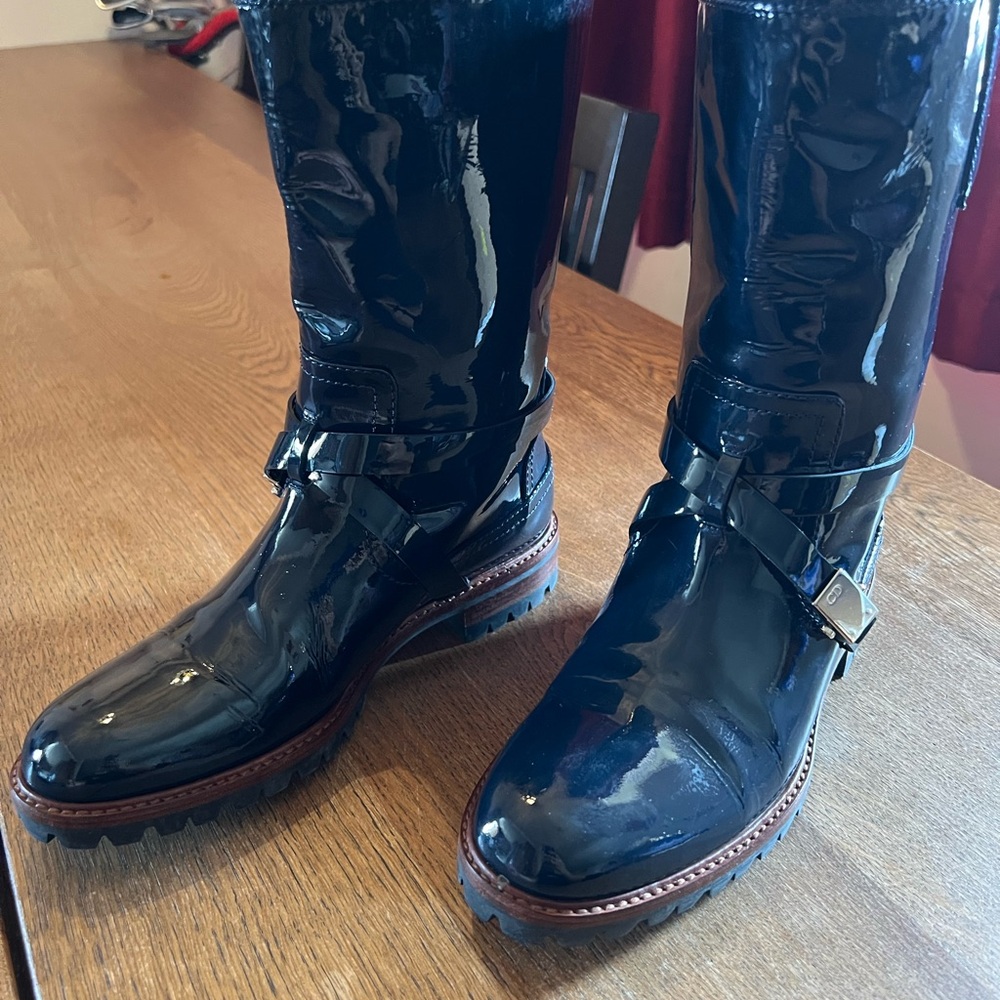 Dior Blue Patent Leather Boots - Picture 4 of 7